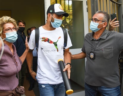 Luis Suárez, tras superar el examen de italiano en Perugia.