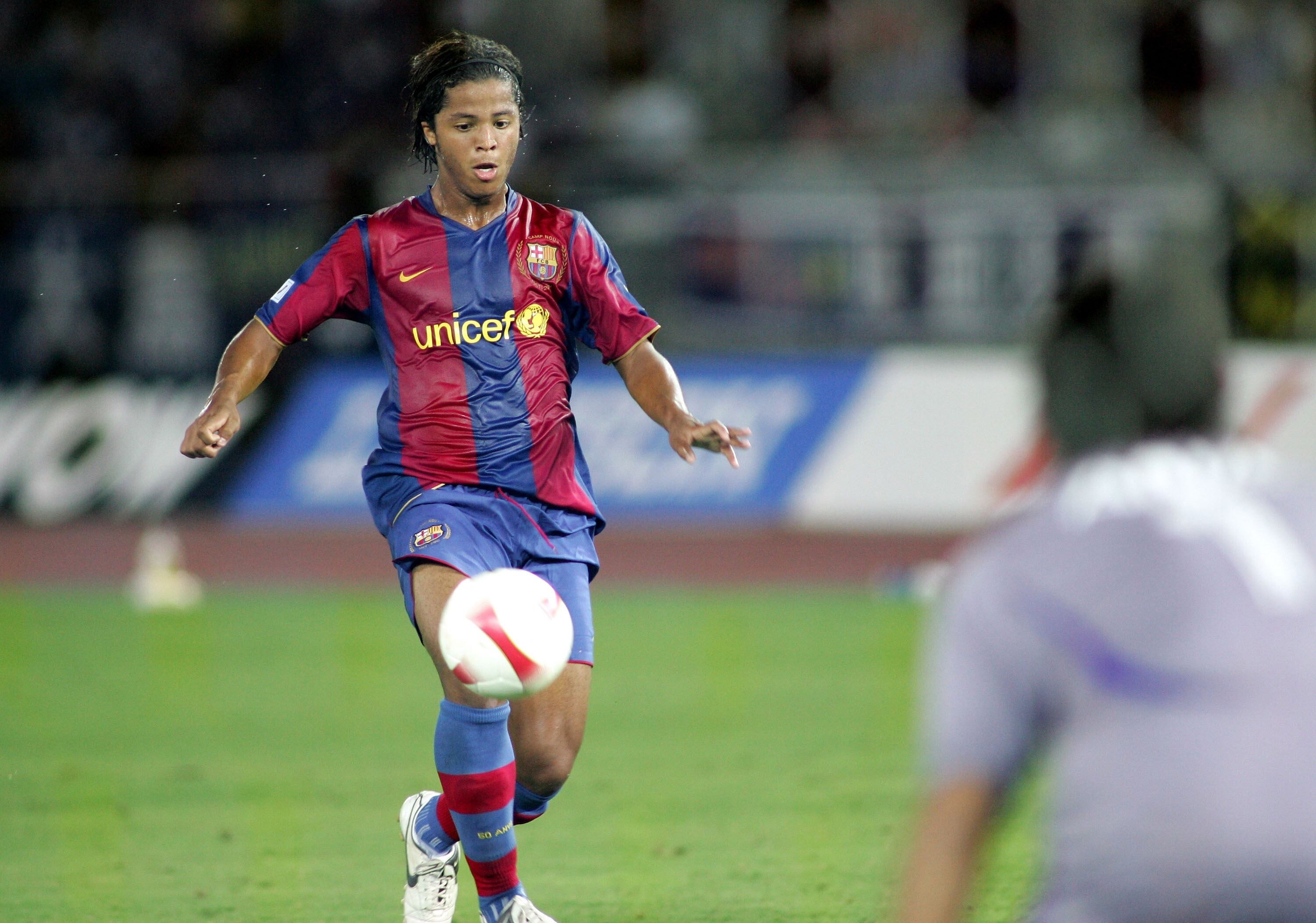 Giovani Dos Santos durante un amistoso del Barcelona en Japón, en 2007.