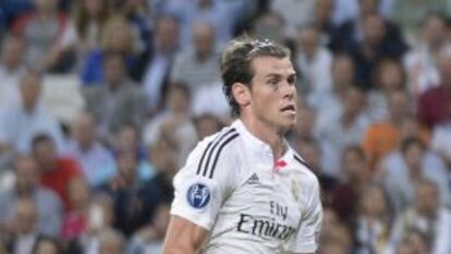 Bale, en el momento de marcar.