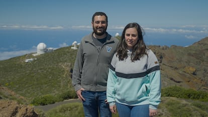 Michael Abdul-Masih y Ana Escorza, en el Observatorio del Roque de los Muchachos, en La Palma.