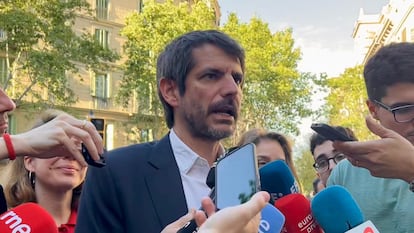 El ministro de Cultura y portavoz de Sumar, Ernest Urtasun, en Barcelona este miércoles.