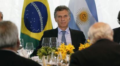 Macri en reuni&oacute;n con empresarios brasile&ntilde;os. 
 