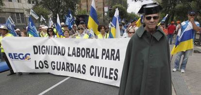 Manifestación de guardias civiles en Madrid en septiembre de 2010.