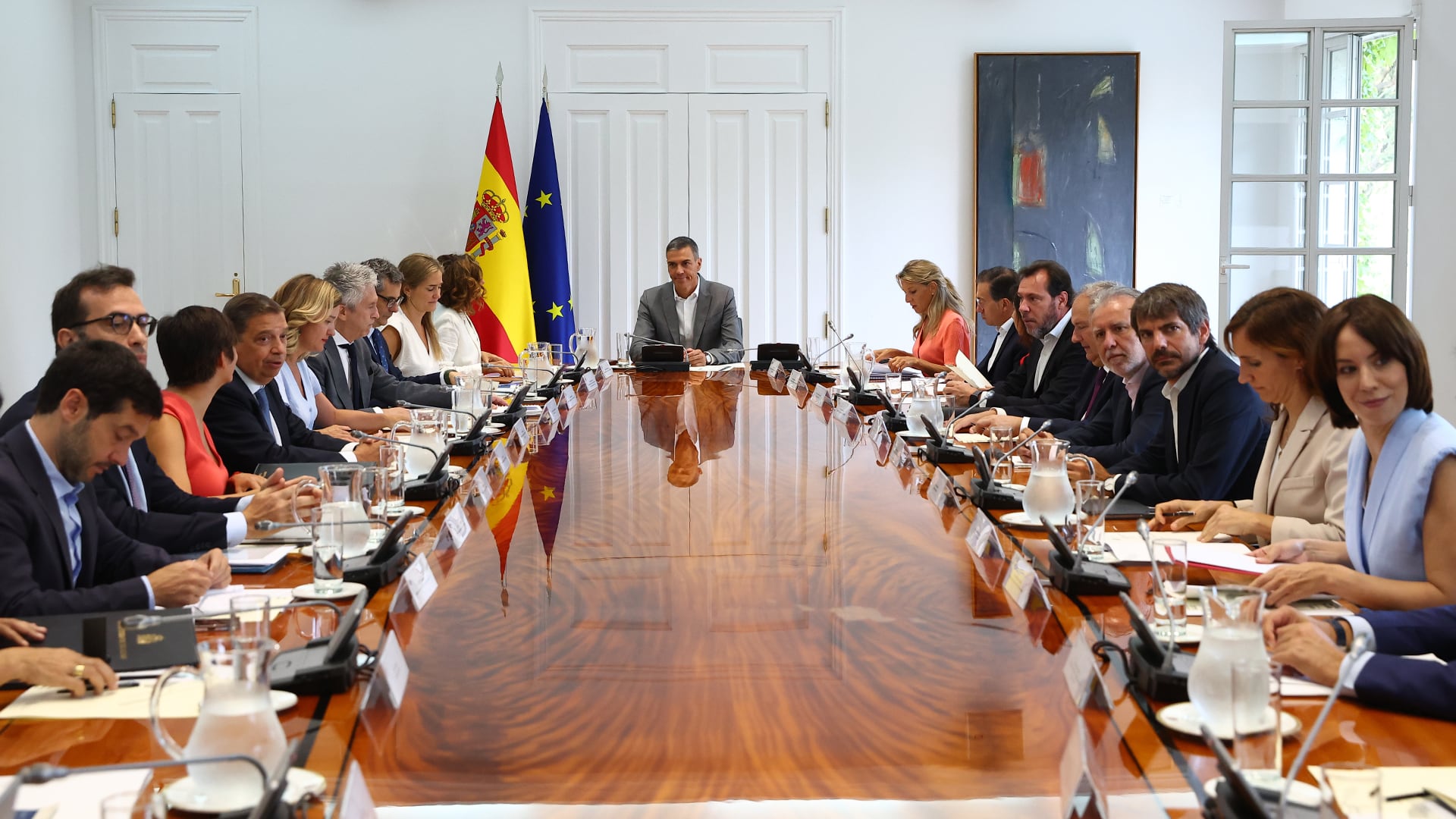 El Consejo de Ministros, reunido para declarar zonas catastróficas las áreas afectadas por los incendios
