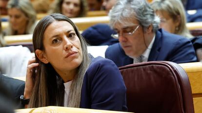 La portavoz de Junts, Miriam Nogueras, en el pleno del Congreso que se celebró el día 10 en el hemiciclo del Senado.