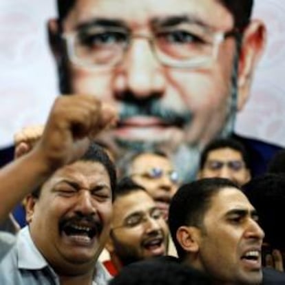 Seguidores de Mohamed Morsy  celebran la victoria en las elecciones presidenciales