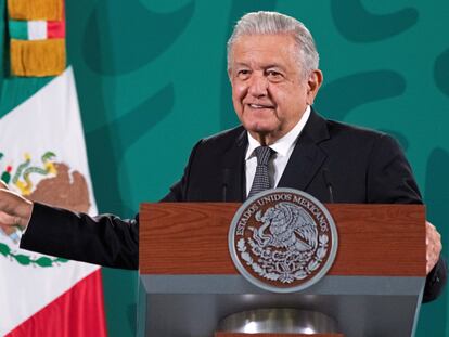 El presidente de México, Andrés Manuel López Obrador, durante una rueda de prensa.