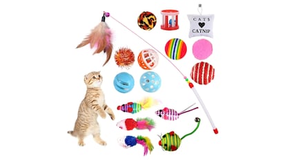 Kit de juguetes para gatos.