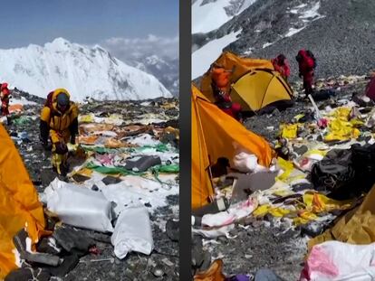 Imágenes del Everest difundidas en redes sociales por un alpinista nepalí.