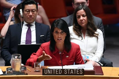 Nikki Haley, en una comparecencia del pasado 5 de julio en la ONU sobre Corea del Norte.