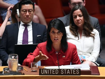 Nikki Haley, en una comparecencia del pasado 5 de julio en la ONU sobre Corea del Norte.