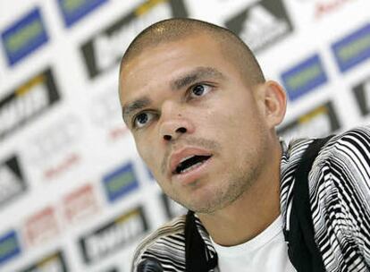 Pepe, durante la conferencia de prensa