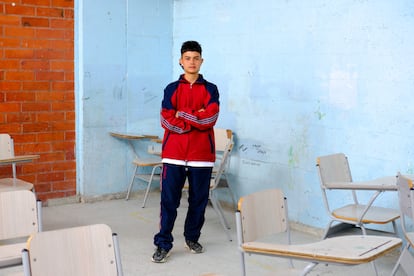 Yorbinson Ramírez, de 16 años, estudiante del colegio.