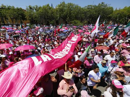 Una multitud en el mitin de la 'Marea Rosa' en Guadalajara (Estado de Jalisco), el 19 de mayo.