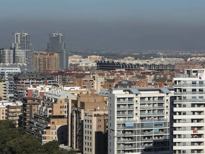 Valencia durante una alerta por contaminación en el año 2017.