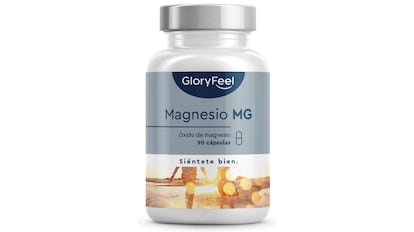 Bote de vitaminas con suplementación a magnesio.