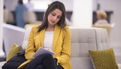 Inés Arrimadas, candidata de Ciutadans a la presidència de la Generalitat de Catalunya, aquest dimecres a Madrid.