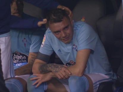 Iago Aspas en el partido contra el Villarreal de marzo de 2019 en el que protagonizó una remontada que ahorró al Celta la caída hacia el abismo.