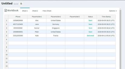 Desde una tabla de Excel como esta podemos personalizar los mensajes