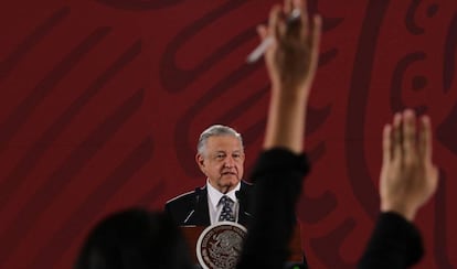 Andrés Manuel López Obrador en rueda de prensa tras la renuncia del secretario de Hacienda.
