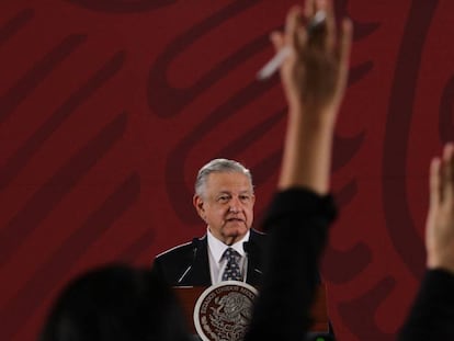 Andrés Manuel López Obrador en rueda de prensa tras la renuncia del secretario de Hacienda.