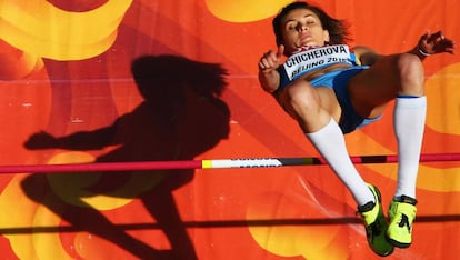 La saltadora rusa Anna Chicherova, en Pek&iacute;n. 