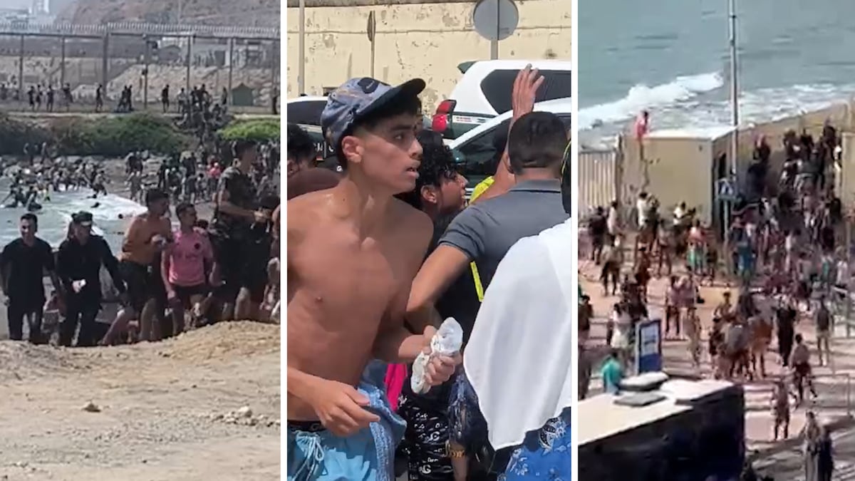 Las imágenes de la llegada masiva de inmigrantes a la frontera de Ceuta con Marruecos: a nado y saltando las vallas