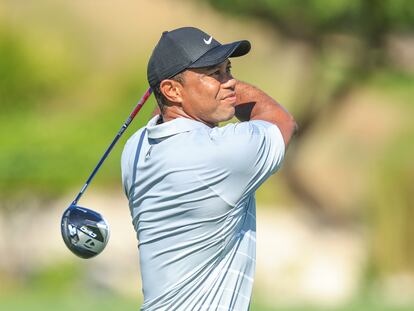 Tiger Woods, entrenándose antes del Hero World Challenge.