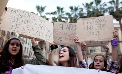 Manifestación contra la sentencia de La Manada el 26 de abril de 2018.