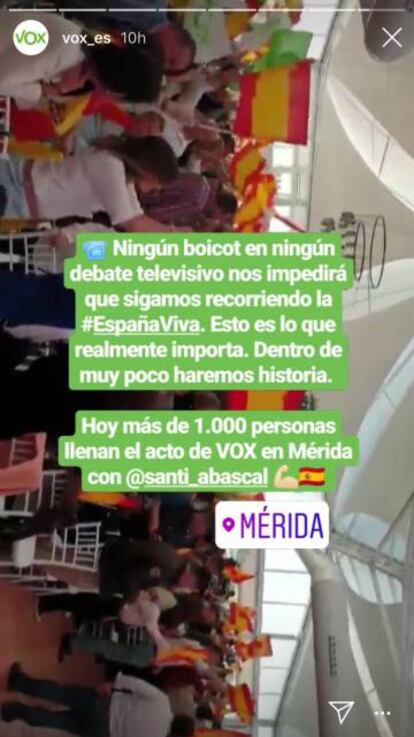 Instagram de Vox.