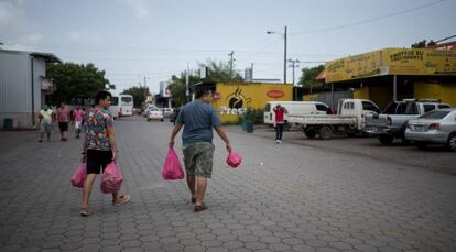 Vista general del Mercado Mayoreo, de Managua durante el paro nacional.