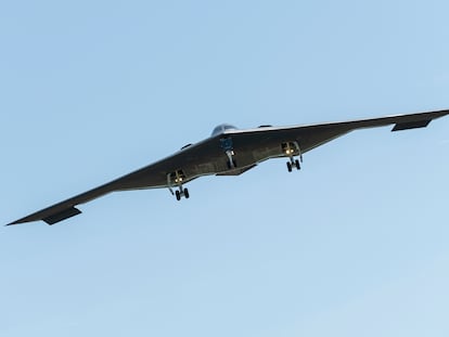 Imagen de un B-2 Spirit en la Base Aérea Whiteman, Misuri, el 9 de mayo de 2025.