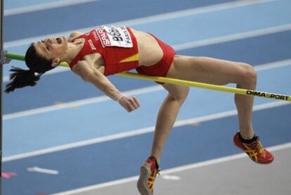 Ruth Beitia, en uno de sus saltos.