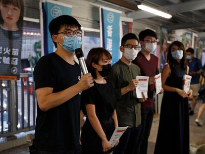 El activista hongkonés y antiguo líder estudiantil Joshua Wong, este viernes en Hong Kong.