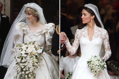 Ramos de novia de Lady Di y de Kate Middleton.
