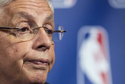 David Stern, el comisionado de la NBA, durante una rueda de prensa el pasado día 10.