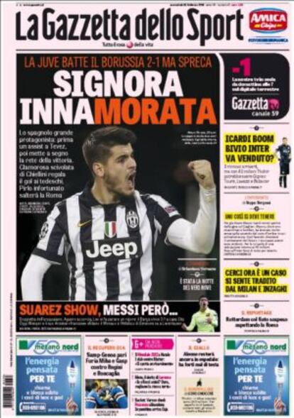 Portada de 'La Gazzetta dello Sport'.