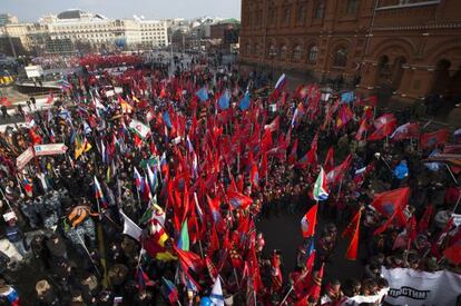 Manifestació anti-Maidan a Moscou aquest dissabte.