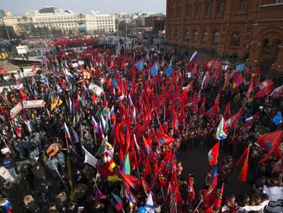 Manifestació anti-Maidan a Moscou aquest dissabte.