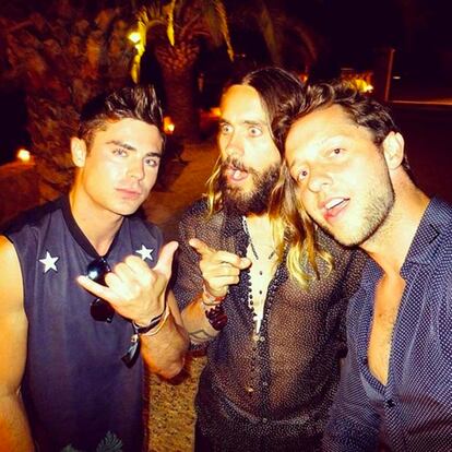 Zac Efron, Jared Leto y Derek Blasberg.