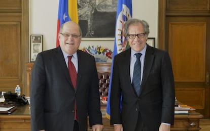 Bernardo Alvarez y Luis Almagro en la OEA (imagen de archivo)