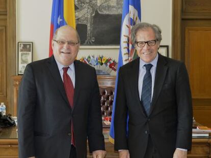 Bernardo Alvarez y Luis Almagro en la OEA (imagen de archivo)