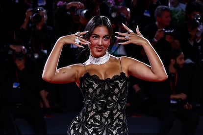 Georgina Rodriguez, en la alfombra roja del Festival de Cine de Venecia, el día 31. 