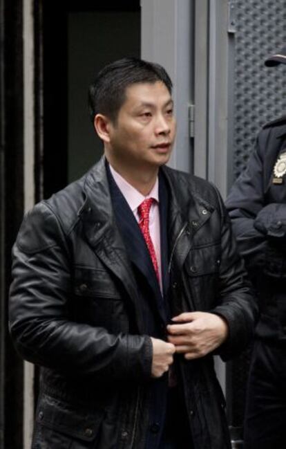 Gao PIng, a su salida de la Audiencia Nacional el 7 de diciembre.