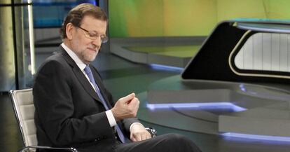 Prime Minister Rajoy, during Monday night's interview on Antena 3.