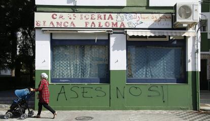La carnicería 'Blanca Paloma' de Sevilla, que vende productos 'halal', este lunes.