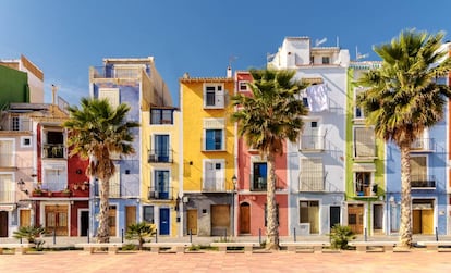 Casas de colores en La Vila Joiosa (Alicante). 