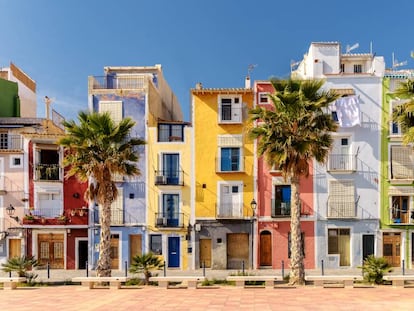 Casas de colores en La Vila Joiosa (Alicante). 