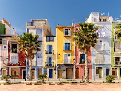 Casas de colores en La Vila Joiosa (Alicante). 
 