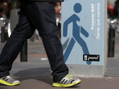 El Kil&oacute;metro Cero del proyecto Walking People se encuentra en la plaza de Jacinto Benavente. All&iacute; confluyen las dos rutas principales.